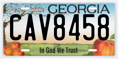 GA license plate CAV8458