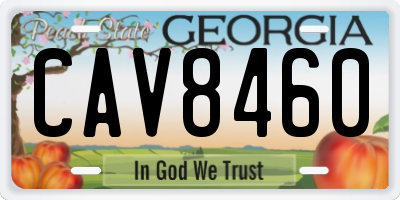 GA license plate CAV8460