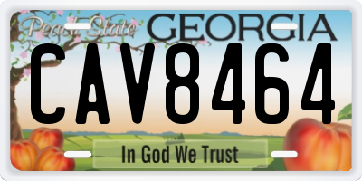 GA license plate CAV8464