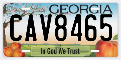 GA license plate CAV8465