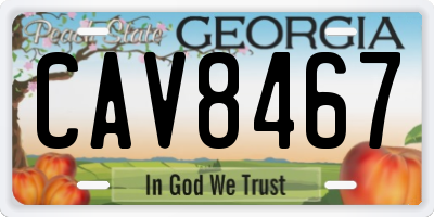 GA license plate CAV8467