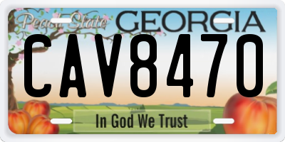 GA license plate CAV8470