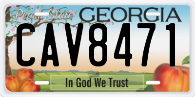 GA license plate CAV8471