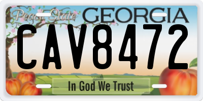 GA license plate CAV8472