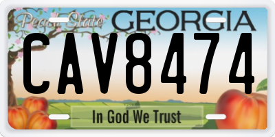 GA license plate CAV8474