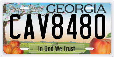 GA license plate CAV8480