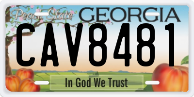 GA license plate CAV8481