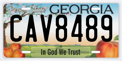 GA license plate CAV8489