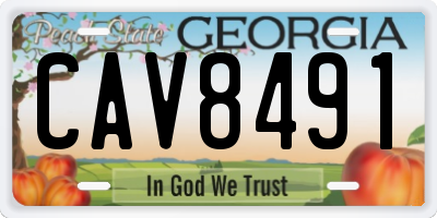 GA license plate CAV8491