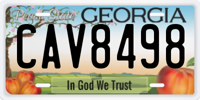 GA license plate CAV8498