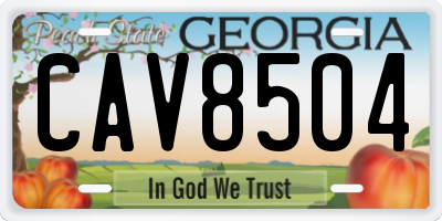 GA license plate CAV8504