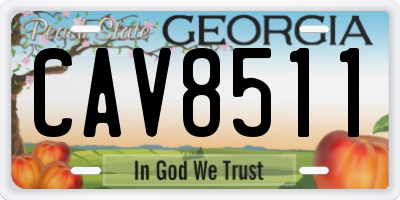 GA license plate CAV8511