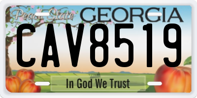 GA license plate CAV8519