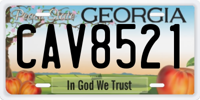 GA license plate CAV8521