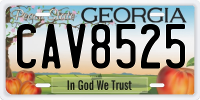 GA license plate CAV8525