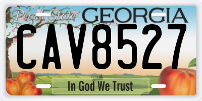 GA license plate CAV8527