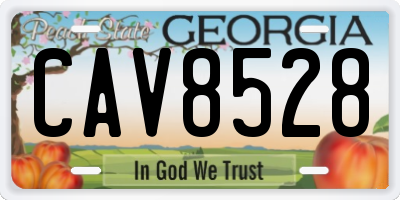 GA license plate CAV8528