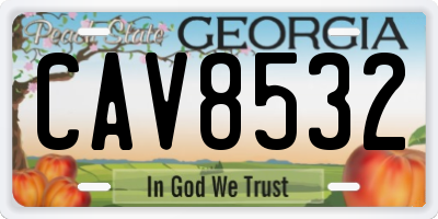 GA license plate CAV8532