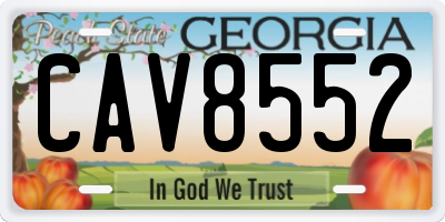 GA license plate CAV8552