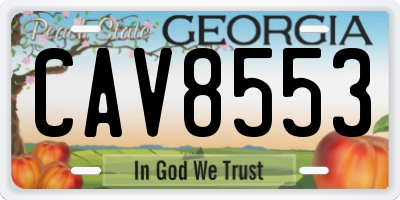 GA license plate CAV8553