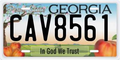 GA license plate CAV8561