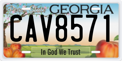 GA license plate CAV8571