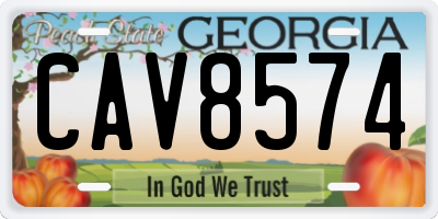 GA license plate CAV8574