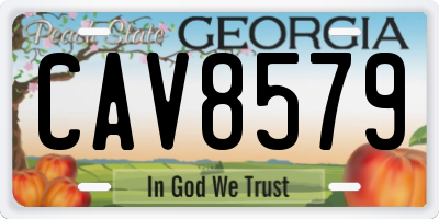 GA license plate CAV8579