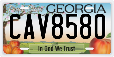 GA license plate CAV8580