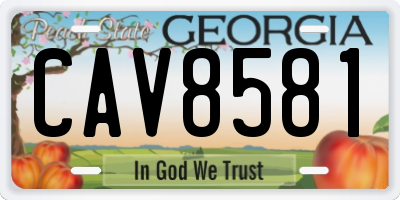 GA license plate CAV8581