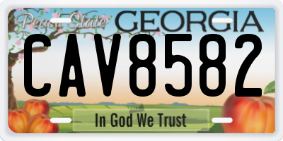 GA license plate CAV8582