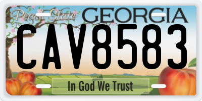 GA license plate CAV8583