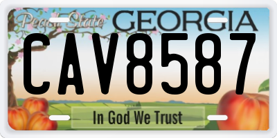 GA license plate CAV8587