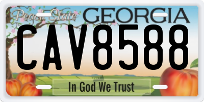 GA license plate CAV8588