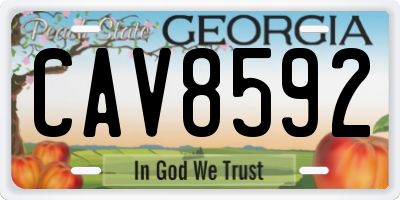 GA license plate CAV8592