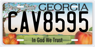 GA license plate CAV8595