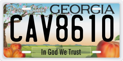 GA license plate CAV8610