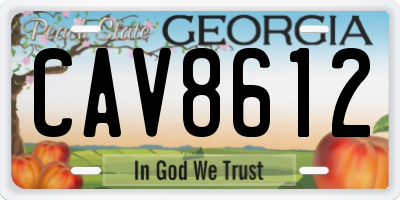 GA license plate CAV8612