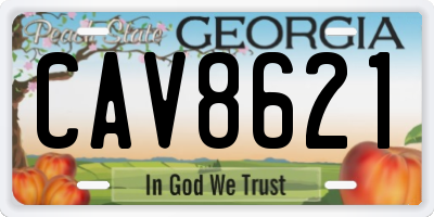 GA license plate CAV8621