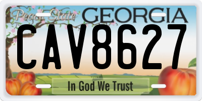 GA license plate CAV8627