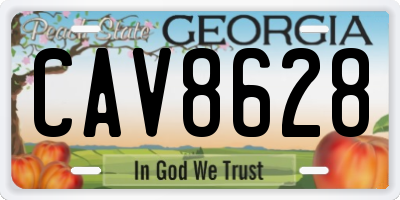 GA license plate CAV8628