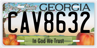 GA license plate CAV8632