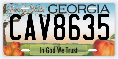 GA license plate CAV8635