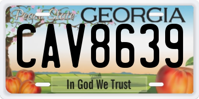 GA license plate CAV8639