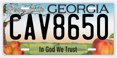 GA license plate CAV8650