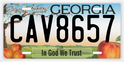 GA license plate CAV8657