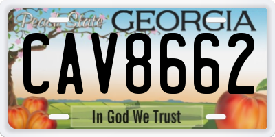 GA license plate CAV8662