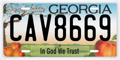 GA license plate CAV8669