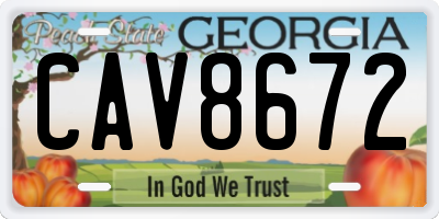 GA license plate CAV8672