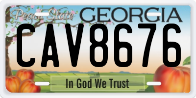 GA license plate CAV8676